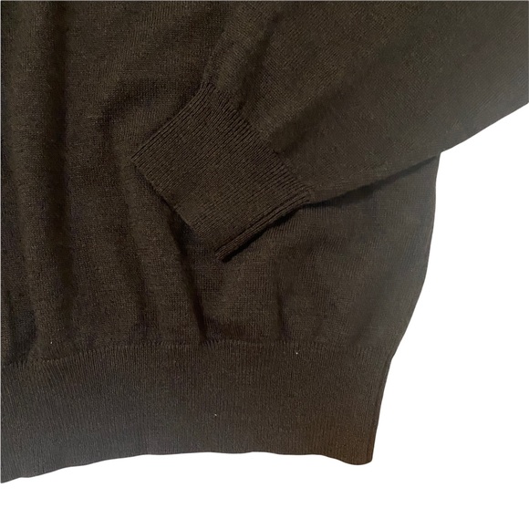 Eildon Hills 1/4 Zip Brown Pullover Sweater Extra Fine Merino Wool Size Large - Picture 8 of 8
